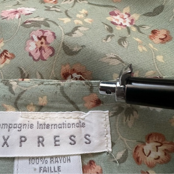Vintage Express Compagnie Internationale Dress Sleeveless Maxi Floral Green Sz S - Picture 13 of 13